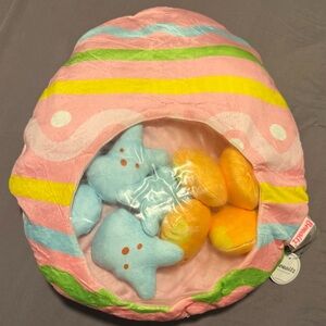 NWT Pink Easter Egg Plush with Stuffed Toy Bunnies and Chicks